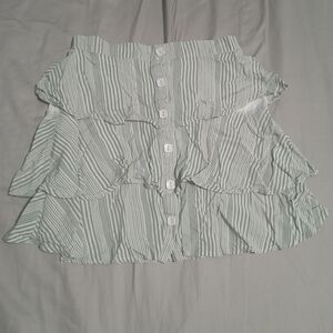 Lily Rose Green and White Striped Mini Skirt